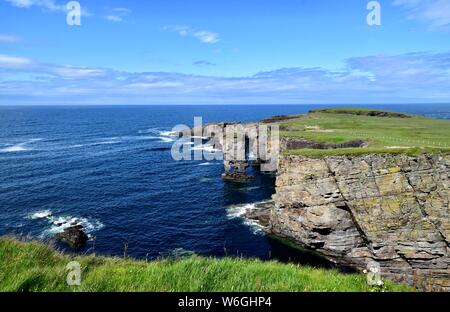 Yesnaby Cliffs on the west coast of Mainland Orkney. Stock Photo