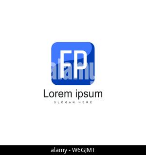 Initial FP logo template with modern frame. Minimalist FP letter logo vector illustration design Stock Vector