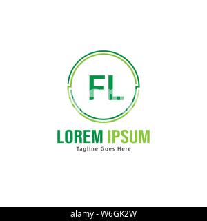 Initial FL logo template with modern frame. Minimalist FL letter logo vector illustration design Stock Vector