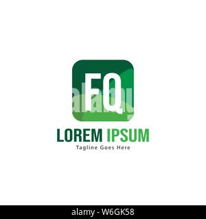 Initial FQ logo template with modern frame. Minimalist FQ letter logo vector illustration design Stock Vector