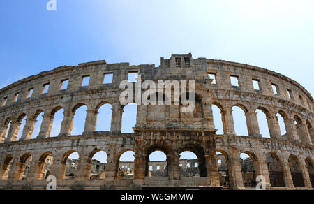 Pula Arena Roman Amphitheater in Pula, Croatia Stock Photo