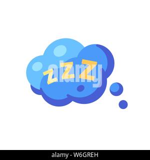 Speech bubble with ZZZ. Sleep flat icon Stock Vector