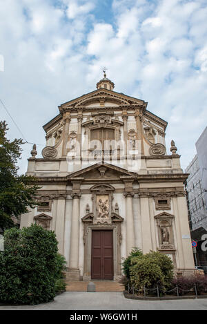 Milan, Italy; July 2019: view of facade of the Church of San Giuseppe Stock Photo