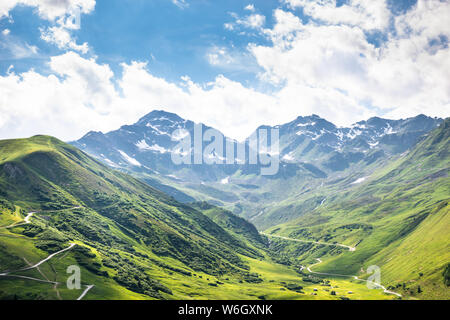 Mountain Range In Austrian Alps In Summer Stock Photo