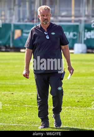 New York Jets defensive coordinator Kacy Rodgers talks to reporters ...