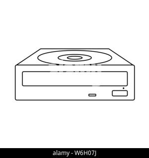 CD-ROM Icon. Outline Simple Design With Editable Stroke. Vector Illustration. Stock Vector