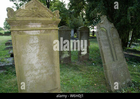 Former Mennonite village of Heubuden graveyard built since 1768 in Stogi Malborskie, Poland. July 20th 2019, is the oldest and one of the biggest Menn Stock Photo