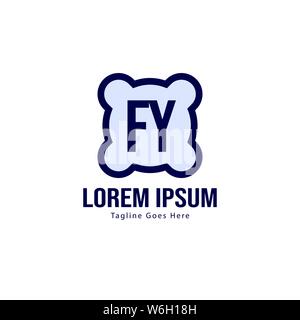 Initial FY logo template with modern frame. Minimalist FY letter logo vector illustration design Stock Vector