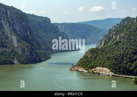 Iron Gates Gorge, Danube River, Serbia Stock Photo