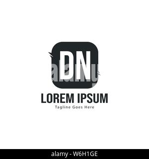 Initial DN logo template with modern frame. Minimalist DN letter logo vector illustration design Stock Vector