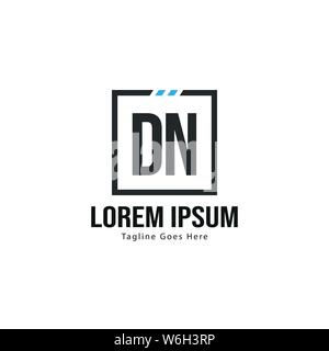 Initial DN logo template with modern frame. Minimalist DN letter logo vector illustration design Stock Vector