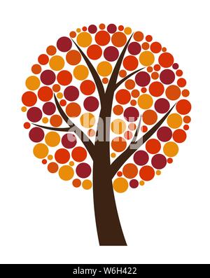Abstract Vector Autumn Tree Illustration Stock Vector