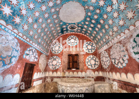 Interior, Ex-Convent of Santo Domingo, founded in 1646; Uayma, Yucatan, Mexico Stock Photo