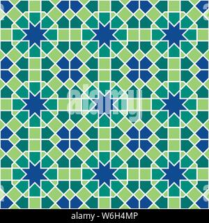 Background with seamless pattern in islamic style. Eastern geometric ornament. Arabic seamless pattern. Stock Vector