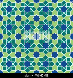 Islamic pattern. Seamless vector geometric lattice background in arabic style. Ethnic line islamic pattern. Stock Vector