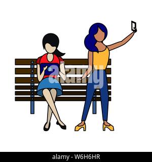 social media network chatting cartoon Stock Vector