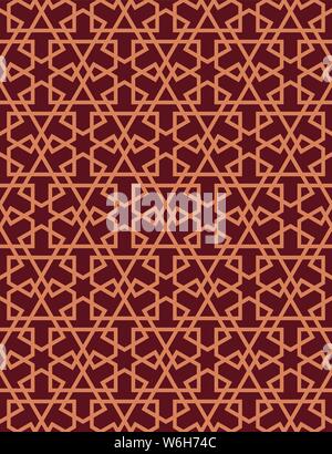 Background with seamless pattern in islamic style. Eastern geometric ornament. Arabic seamless pattern. Stock Vector