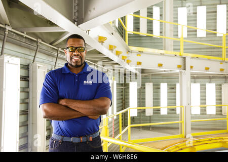 NASA Space Launch System engineer James Randolph poses for a portrait at the Michoud Assembly Facility June 28, 2019 in New Orleans, Louisiana. Stock Photo