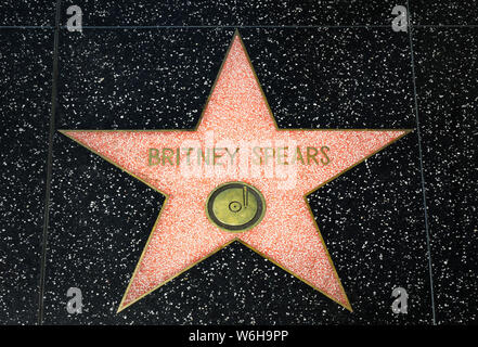 Celebrity Star on the Hollywood Walk of Fame Stock Photo