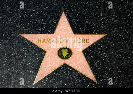 Celebrity Star on the Hollywood Walk of Fame Stock Photo