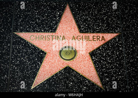 Celebrity Star on the Hollywood Walk of Fame Stock Photo