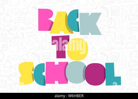 Back to school bold text. Back to school lettering in the style of a cut  out paper. Hand drawn vector illustration. 25743476 Vector Art at Vecteezy