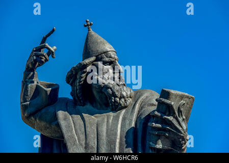 Statue of Gregory of Nin by Ivan Mestrovic, which is found in front of the Golden Gate; Split, Croatia Stock Photo