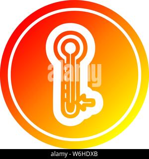 low temperature circular icon with warm gradient finish Stock Vector ...