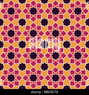 Islamic pattern. Seamless vector geometric lattice background in arabic style. Ethnic line islamic pattern. Stock Vector