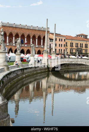 PADUA, ITALY - MAY 3, 2016: Lodge Amulea in the Great piazza of Prato della Valle also known as Ca' Duodo Palazzo Zacco in Padua, Italy Stock Photo