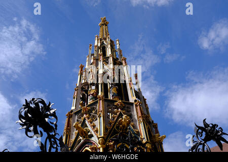 The Beautiful Fountain in Nuremberg, Germany Stock Photo