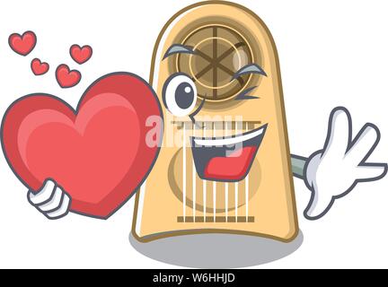 With heart egg slicer in the mascot shape Stock Vector