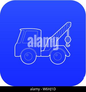 Car towing truck icon blue vector Stock Vector