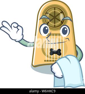 Waiter egg slicer in the mascot shape Stock Vector