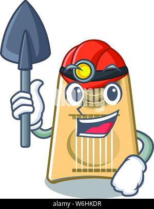 Miner egg slicer in the mascot shape Stock Vector