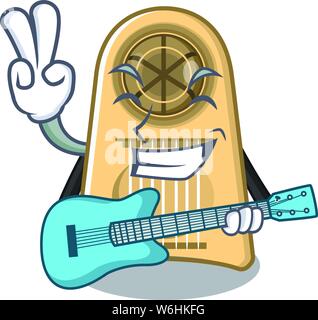 With guitar egg slicer in the mascot shape Stock Vector