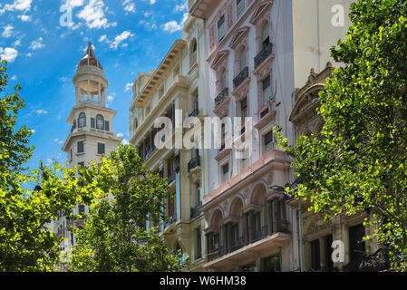 Landmarks and Beautiful Buildings in Montevideo, Uruguay; the architecture of Montevideo ranges from neoclassical buildings to the postmodern style. Stock Photo