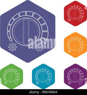 Cold heat regulator icon, outline style Stock Vector