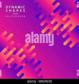 Modern Abstract dynamic shapes rounded lines background with Colorful image. Vector illustration. Stock Vector