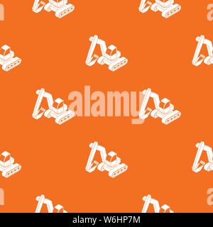 Excavator pattern vector orange Stock Vector