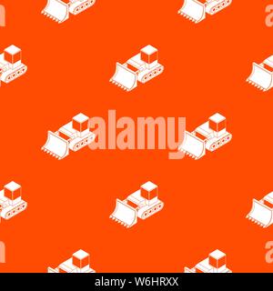 Bulldozer pattern vector orange Stock Vector