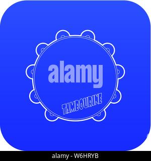 Tambourine icon blue vector Stock Vector