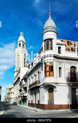 Landmarks and Beautiful Buildings in Montevideo, Uruguay; the architecture of Montevideo ranges from neoclassical buildings to the postmodern style. Stock Photo