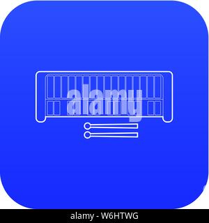 Xylophone icon blue vector Stock Vector