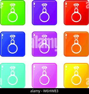 Round zip icons set 9 vector Stock Vector Image & Art - Alamy