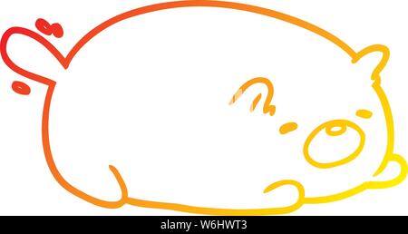 warm gradient line drawing of a cute cat Stock Vector