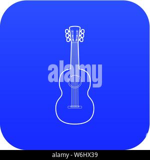 Guitar icon blue vector Stock Vector