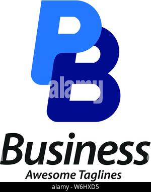 creative strong bold  initial Letter pb Logo Design Vector illustration Stock Vector