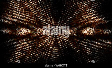 Coffee Color Halftone Dotted Backdrop. Abstract Circular Retro Pattern. Pop Art Style Background. Chocolate Shades Explosion of Confetti. Digitally Ge Stock Vector