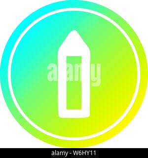 simple pencil circular icon with cool gradient finish Stock Vector ...